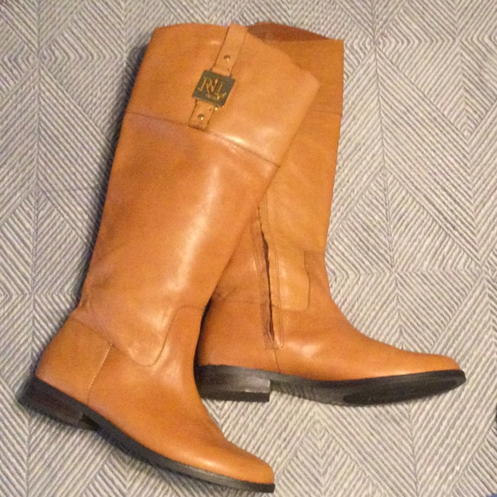 Ralph Lauren 6.5 brown leather boots for women - Picture 2 of 8